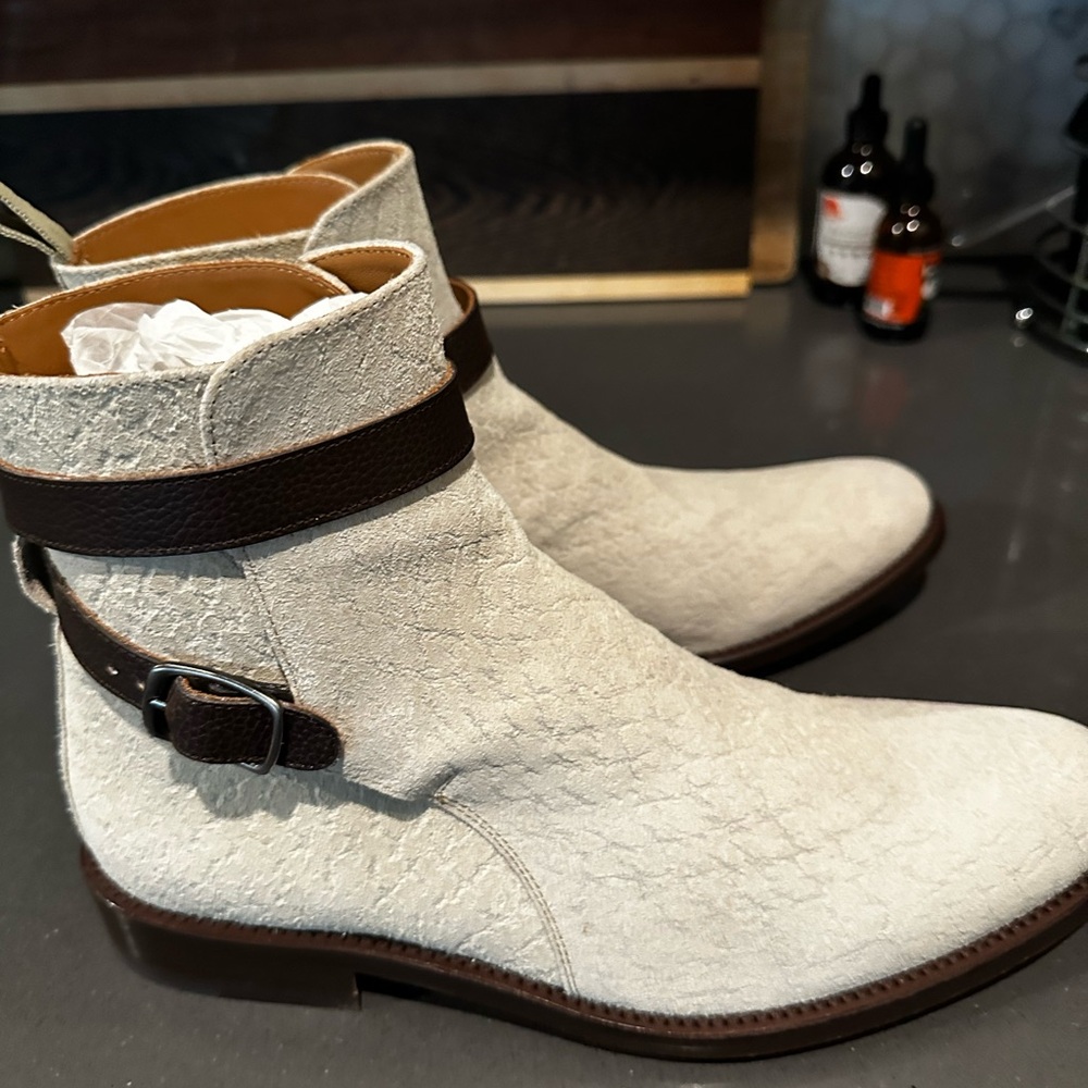 TAFT Men’s Size 8 Jodhpur Boots In Cream Color - Picture 4 of 6